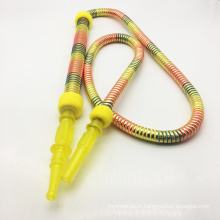 Tuyau jaune de Shisha de narguilé de 1.8m Sps avec l&#39;embouchure acrylique (ES-HH-012-3)